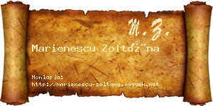 Marienescu Zoltána névjegykártya